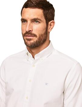 Hackett Camisa Washed Oxford Blanca