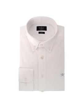 Hackett Camisa Washed Oxford Blanca