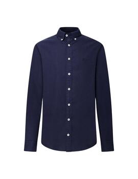 Hackett Camisa Garment Dyed Oxford Navy