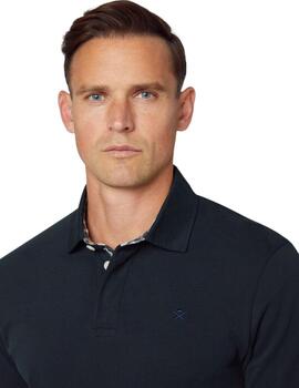Hackett Polo Woven Trim Rubgy Dark Green