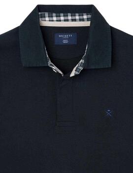 Hackett Polo Woven Trim Rubgy Dark Green