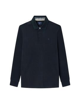 Hackett Polo Woven Trim Rubgy Dark Green