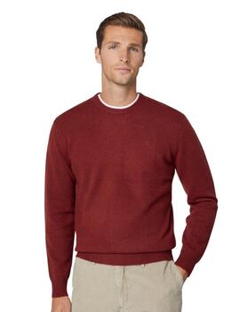 Hackett Punto Lambswool Crew Brick Red