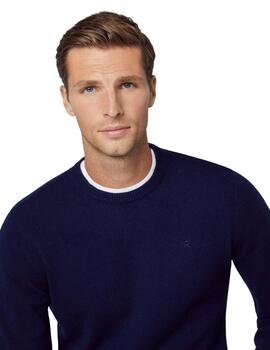 Hackett Punto Lambswool Crew Navy