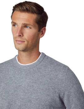 Hackett Punto Lambswool Crew Ash Grey