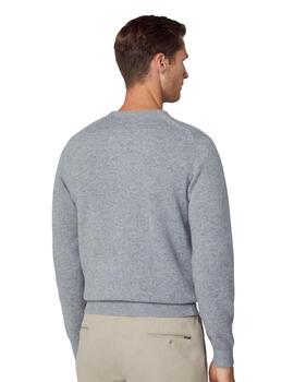 Hackett Punto Lambswool Crew Ash Grey