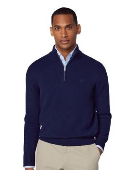 Hackett Punto Lambswool Hzip Navy