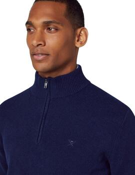 Hackett Punto Lambswool Hzip Navy