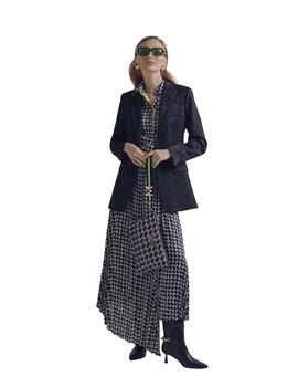 Lola Casademunt Vestido Plisado Negro