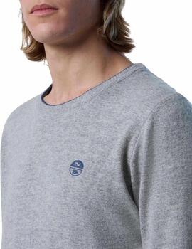 North Sails Crewneck 12Gg Knitwear  Grey Melange