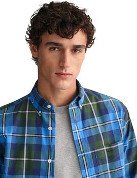Gant Camisa Reg Poplin Large Check Shirt Forest Gr