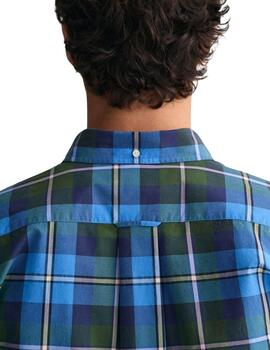 Gant Camisa Reg Poplin Large Check Shirt Forest Gr