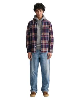 Gant Camisa Reg Jaspe Check Shirt Plumped Red