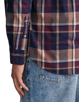 Gant Camisa Reg Jaspe Check Shirt Plumped Red
