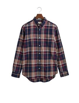 Gant Camisa Reg Jaspe Check Shirt Plumped Red