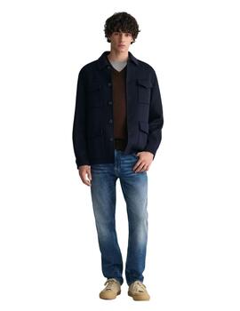Gant Jersey Superfine Lambswool V-Neck Dk Brown Me