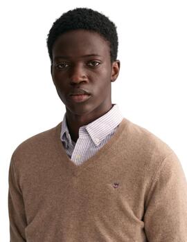 Gant Jersey Superfine Lambswool V-Neck Dk. Sand Me