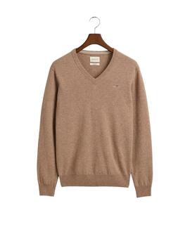 Gant Jersey Superfine Lambswool V-Neck Dk. Sand Me