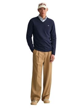 Gant Jersey Superfine Lambswool V-Neck Dark Navy M
