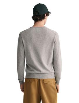 Gant Jersey Superfine Lambswool V-Neck Grey Melang