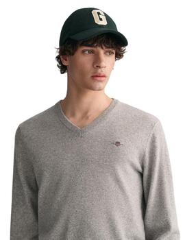 Gant Jersey Superfine Lambswool V-Neck Grey Melang