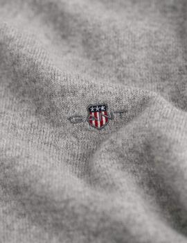 Gant Jersey Superfine Lambswool V-Neck Grey Melang