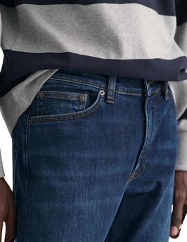 Gant Pantalón Slim Gant Jeans Dark Blue Worn In