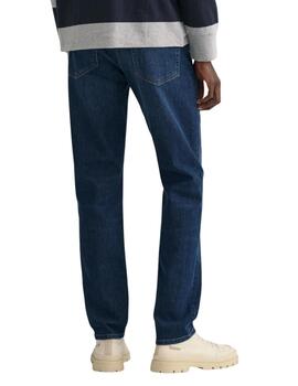Gant Pantalón Slim Gant Jeans Dark Blue Worn In
