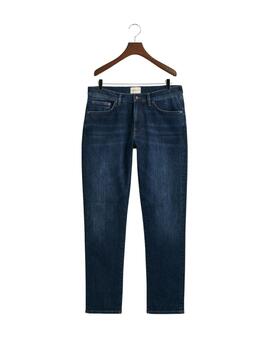 Gant Pantalón Slim Gant Jeans Dark Blue Worn In