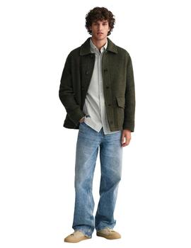 Gant Camisa Reg Oxford Banker Stripe Shirt Forest