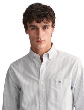 Gant Camisa Reg Oxford Banker Stripe Shirt Light B