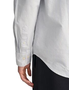 Gant Camisa Reg Oxford Banker Stripe Shirt Light B