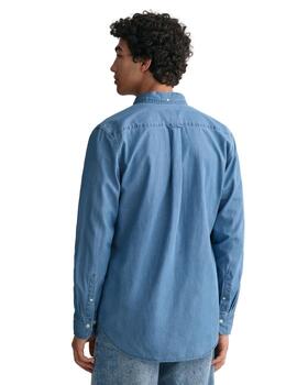Gant Camisa Reg Indigo Bd Semi Light Blue