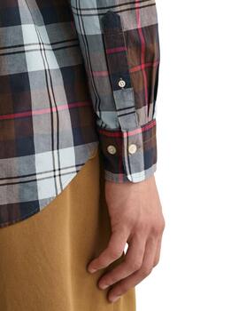 Gant Camisa Reg Poplin Large Check Shirt Rich Brow