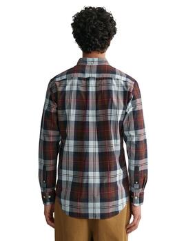 Gant Camisa Reg Poplin Large Check Shirt Rich Brow