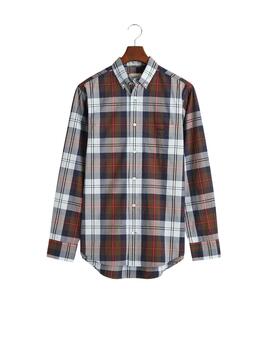 Gant Camisa Reg Poplin Large Check Shirt Rich Brow