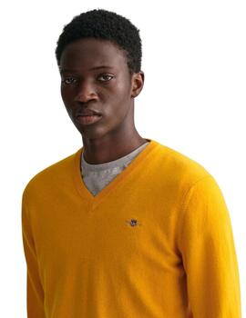 Gant Jersey Superfine Lambswool V-Neck Sunflower Y
