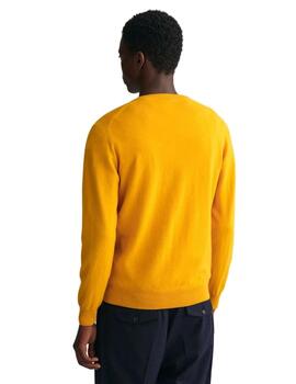 Gant Jersey Superfine Lambswool V-Neck Sunflower Y