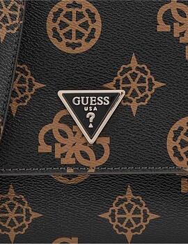 Guess Bolsos Meridian Flap Crossbody Mocha Logo