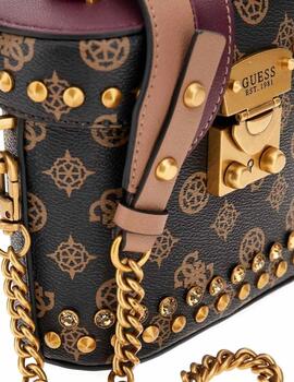 Guess Bolsos Fynna Mini Cannister Mocha Logo/Merlo