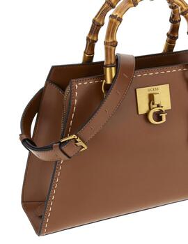 Guess Bolsos Stephi Bamboo Satchel Cognac
