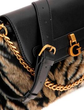 Guess Bolsos Bergen Crossbody Flap Leopard