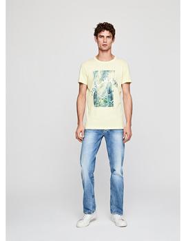 Camiseta Pepe Jeans Estampada Owain Amarilla Para Hombre