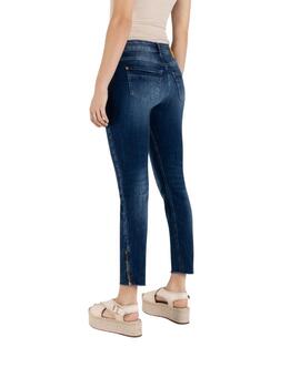 Mac Pantalones Rich Slim Dark Blue Net Wash