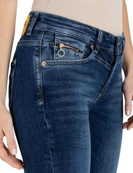 Mac Pantalones Rich Slim Dark Blue Net Wash
