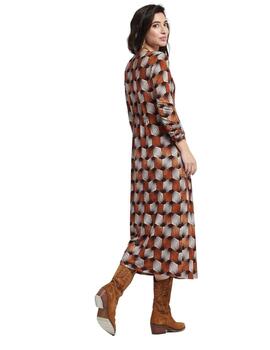 Oky Vestido Detalle Nudo Frontal-Estampado  197