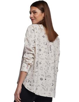 Vilagallo  Camisa Galaxy Print Gold Fo