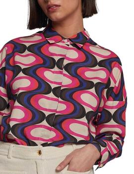 Vilagallo  Camisa Ecru Oval Geo Print