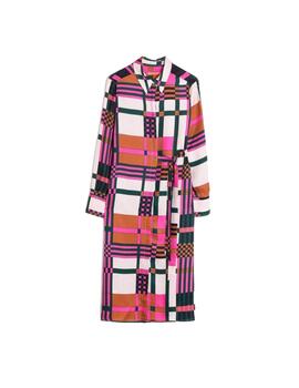 Vilagallo  Vestido Check Print Green Pi