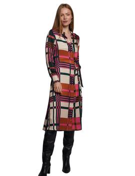 Vilagallo  Vestido Check Print Green Pi